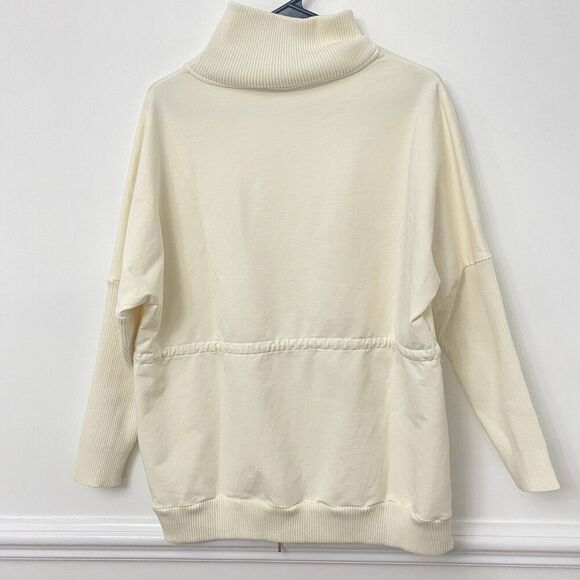 Varley Adelaine Pullover Ivory Sweatshirt Women's Small Oversized Cinched Waist - Picture 12 of 12